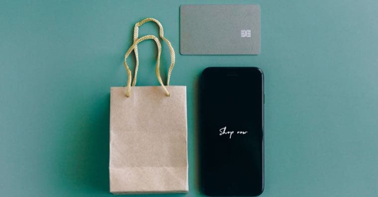 A person shopping online on a smartphone
