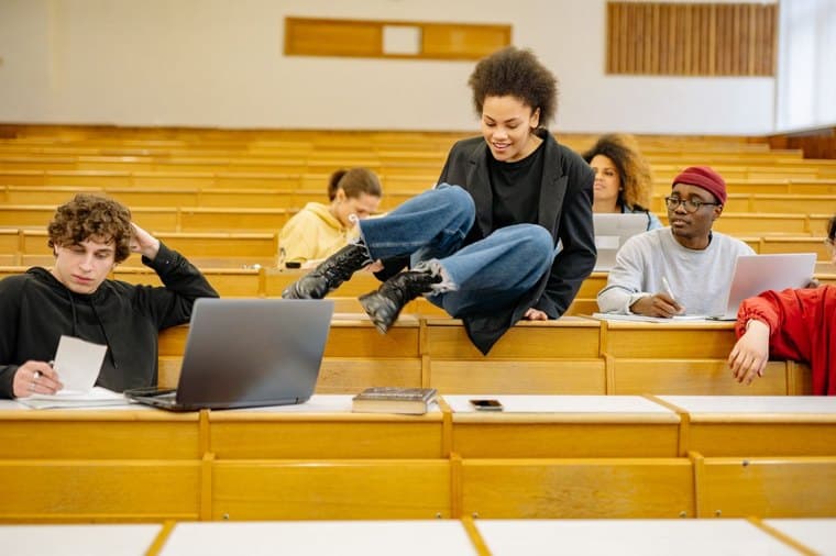 University students in a lecture hall
