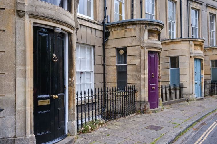 A set of coloured doors, a visual metaphor for different money personality types